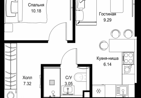1-комнатная квартира - ул. Верейская, 29/32Д / ЖК СЕТ - фото 1