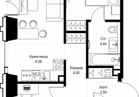 2-комнатная квартира - ул. Верейская, 29/32Д / ЖК СЕТ - фото 1