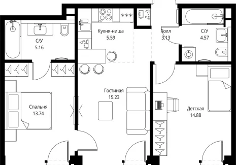 2-комнатная квартира - ул. Верейская, 29/32Д / ЖК СЕТ - фото 1