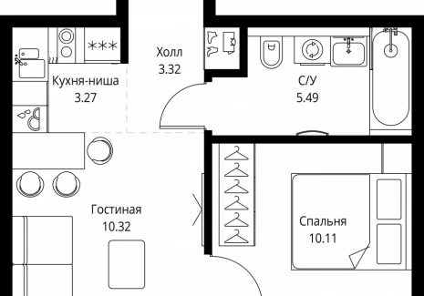 1-комнатная квартира - ул. Верейская, 29/32Д / ЖК СЕТ - фото 1