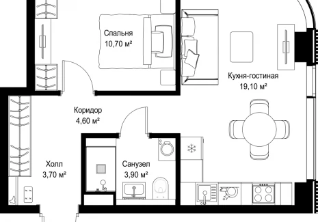 1-комнатная квартира - Вишневая, 7 / ЖК СИТИДЗЕН - фото 1