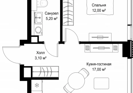 1-комнатная квартира - Вишневая, 7 / ЖК СИТИДЗЕН - фото 1