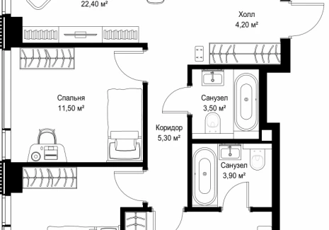 3-комнатная квартира - Вишневая, 7 / ЖК СИТИДЗЕН - фото 1