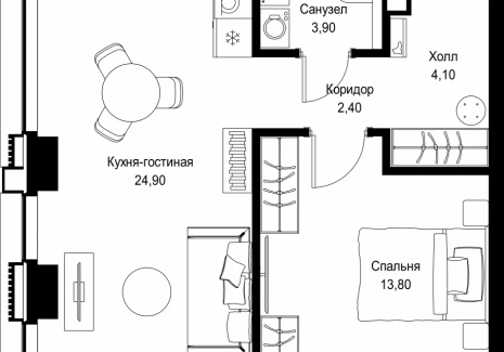 1-комнатная квартира - Вишневая, 7 / ЖК СИТИДЗЕН - фото 1