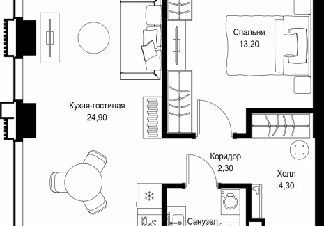 1-комнатная квартира - Вишневая, 7 / ЖК СИТИДЗЕН - фото 1