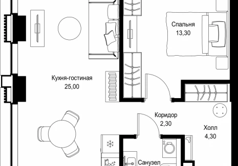 1-комнатная квартира - Вишневая, 7 / ЖК СИТИДЗЕН - фото 1