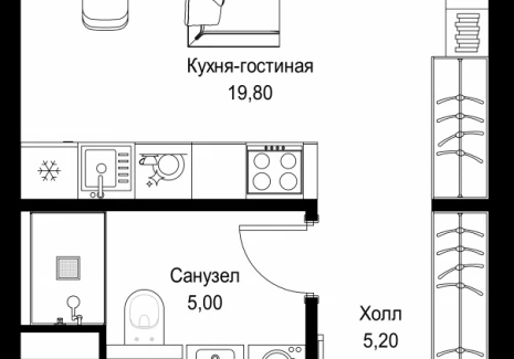 Квартира студия - Вишневая, 7 / ЖК СИТИДЗЕН - фото 1