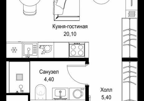 Квартира студия - Вишневая, 7 / ЖК СИТИДЗЕН - фото 1