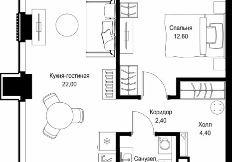 1-комнатная квартира - Вишневая, 7 / ЖК СИТИДЗЕН - фото 1