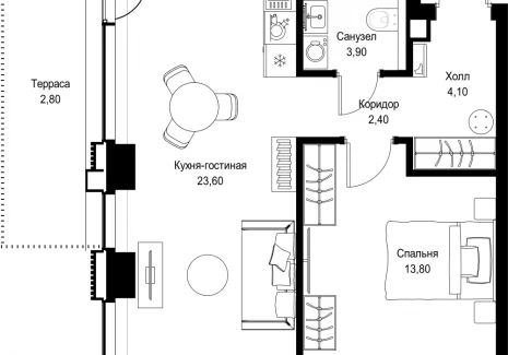 1-комнатная квартира - Вишневая, 7 / ЖК СИТИДЗЕН - фото 1