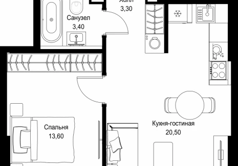 1-комнатная квартира - Вишневая, 7 / ЖК СИТИДЗЕН - фото 1