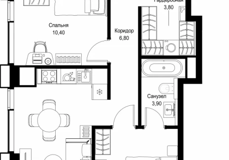3-комнатная квартира - Вишневая, 7 / ЖК СИТИДЗЕН - фото 1