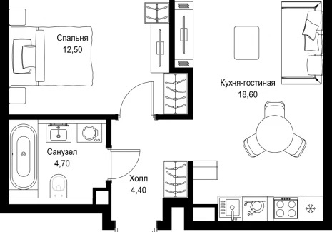 1-комнатная квартира - Вишневая, 7 / ЖК СИТИДЗЕН - фото 1