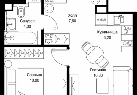 1-комнатная квартира - Вишневая, 7 / ЖК СИТИДЗЕН - фото 1