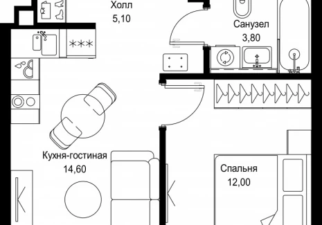 1-комнатная квартира - Вишневая, 7 / ЖК СИТИДЗЕН - фото 1