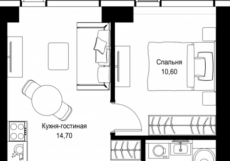 1-комнатная квартира - Вишневая, 7 / ЖК СИТИДЗЕН - фото 1