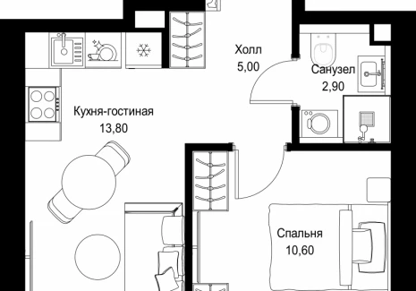 1-комнатная квартира - Вишневая, 7 / ЖК СИТИДЗЕН - фото 1