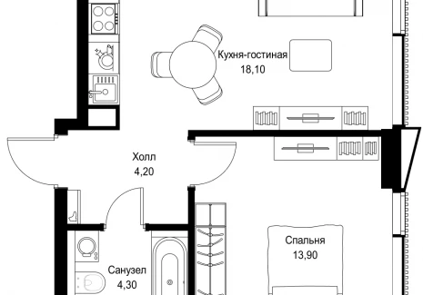 1-комнатная квартира - Вишневая, 7 / ЖК СИТИДЗЕН - фото 1