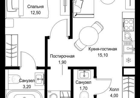 1-комнатная квартира - Вишневая, 7 / ЖК СИТИДЗЕН - фото 1