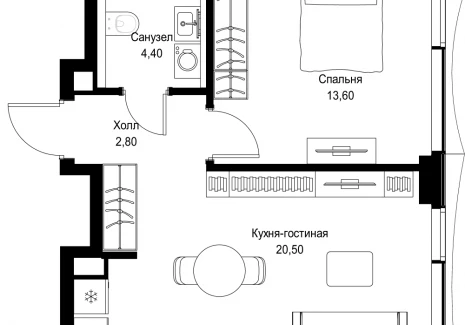 1-комнатная квартира - Вишневая, 7 / ЖК СИТИДЗЕН - фото 1