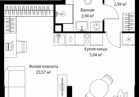 1-комнатная квартира - Вишневая, 7 / ЖК СИТИДЗЕН - фото 1