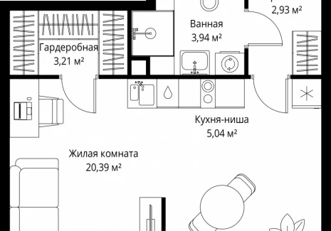 1-комнатная квартира - Вишневая, 7 / ЖК СИТИДЗЕН - фото 1