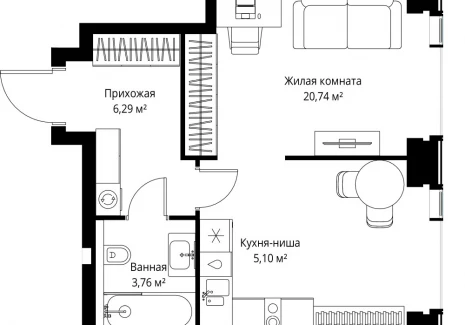 1-комнатная квартира - Вишневая, 7 / ЖК СИТИДЗЕН - фото 1