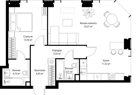 2-комнатная квартира - Вишневая, 7 / ЖК СИТИДЗЕН - фото 1