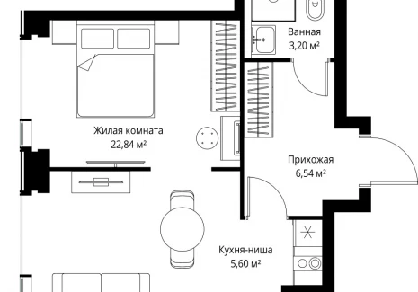 1-комнатная квартира - Вишневая, 7 / ЖК СИТИДЗЕН - фото 1