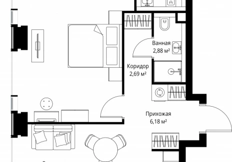 2-комнатная квартира - Вишневая, 7 / ЖК СИТИДЗЕН - фото 1