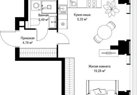 1-комнатная квартира - Вишневая, 7 / ЖК СИТИДЗЕН - фото 1