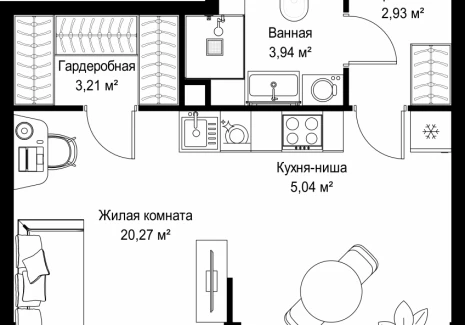 1-комнатная квартира - Вишневая, 7 / ЖК СИТИДЗЕН - фото 1