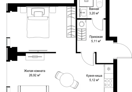 1-комнатная квартира - Вишневая, 7 / ЖК СИТИДЗЕН - фото 1