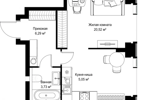 1-комнатная квартира - Вишневая, 7 / ЖК СИТИДЗЕН - фото 1