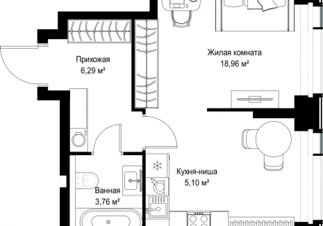 1-комнатная квартира - Вишневая, 7 / ЖК СИТИДЗЕН - фото 1