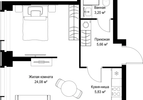 1-комнатная квартира - Вишневая, 7 / ЖК СИТИДЗЕН - фото 1