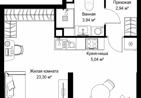 1-комнатная квартира - Вишневая, 7 / ЖК СИТИДЗЕН - фото 1