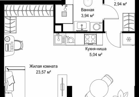 1-комнатная квартира - Вишневая, 7 / ЖК СИТИДЗЕН - фото 1