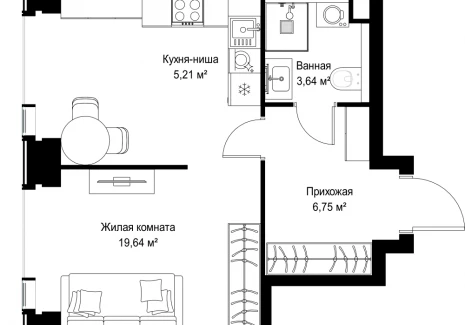 1-комнатная квартира - Вишневая, 7 / ЖК СИТИДЗЕН - фото 1