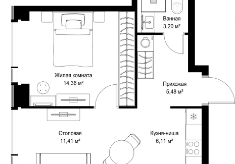 1-комнатная квартира - Вишневая, 7 / ЖК СИТИДЗЕН - фото 1