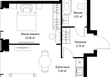 1-комнатная квартира - Вишневая, 7 / ЖК СИТИДЗЕН - фото 1