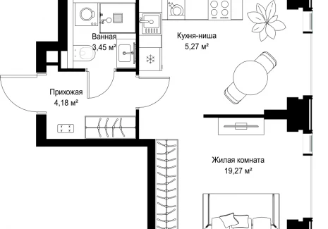 1-комнатная квартира - Вишневая, 7 / ЖК СИТИДЗЕН - фото 1