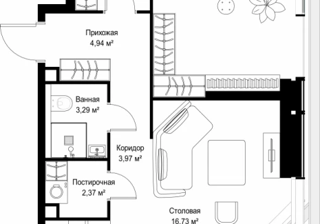 2-комнатная квартира - Вишневая, 7 / ЖК СИТИДЗЕН - фото 1