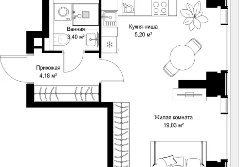 1-комнатная квартира - Вишневая, 7 / ЖК СИТИДЗЕН - фото 1
