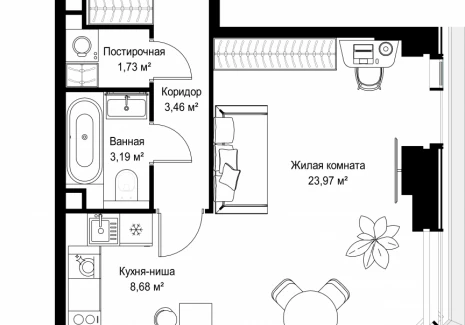 1-комнатная квартира - Вишневая, 7 / ЖК СИТИДЗЕН - фото 1