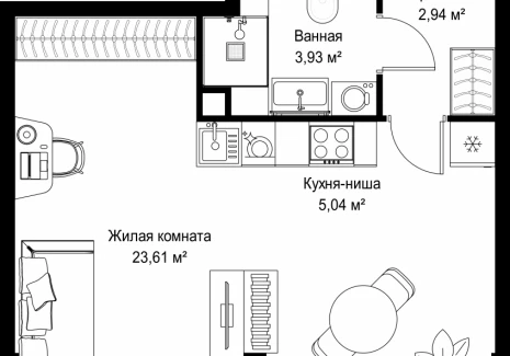 1-комнатная квартира - Вишневая, 7 / ЖК СИТИДЗЕН - фото 1