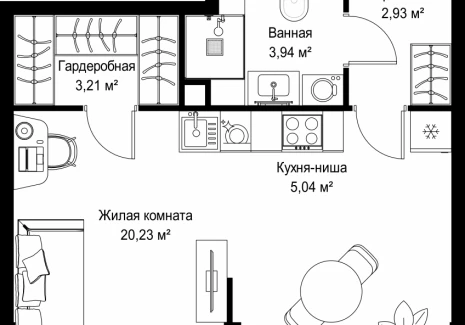 1-комнатная квартира - Вишневая, 7 / ЖК СИТИДЗЕН - фото 1
