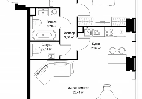 2-комнатная квартира - Вишневая, 7 / ЖК СИТИДЗЕН - фото 1