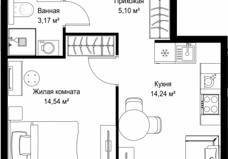 1-комнатная квартира - Вишневая, 7 / ЖК СИТИДЗЕН - фото 1