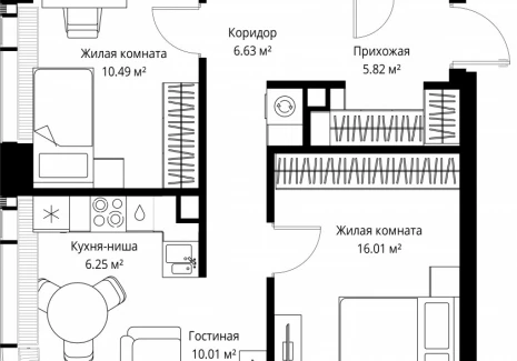 2-комнатная квартира - ул. Верейская, 29/42 / ЖК ВЕЕР - фото 1